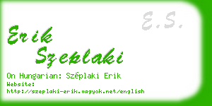 erik szeplaki business card